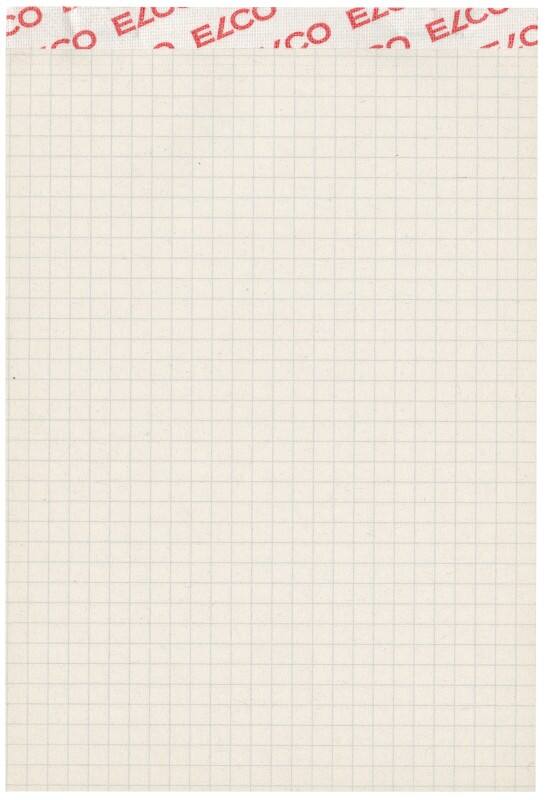 Elco Notizblock DIN A6 Quadrille Geheftet Oben gebunden Pappkarton Hardback Grau Perforiert 100 Blatt