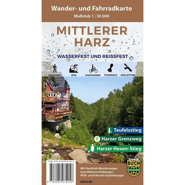 Mittlerer Harz Wander- und Fahrradkarte 1 : 30 000 - Fahrradkarte