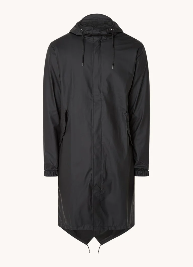 Rains Fishtail parka with hood and flap pockets