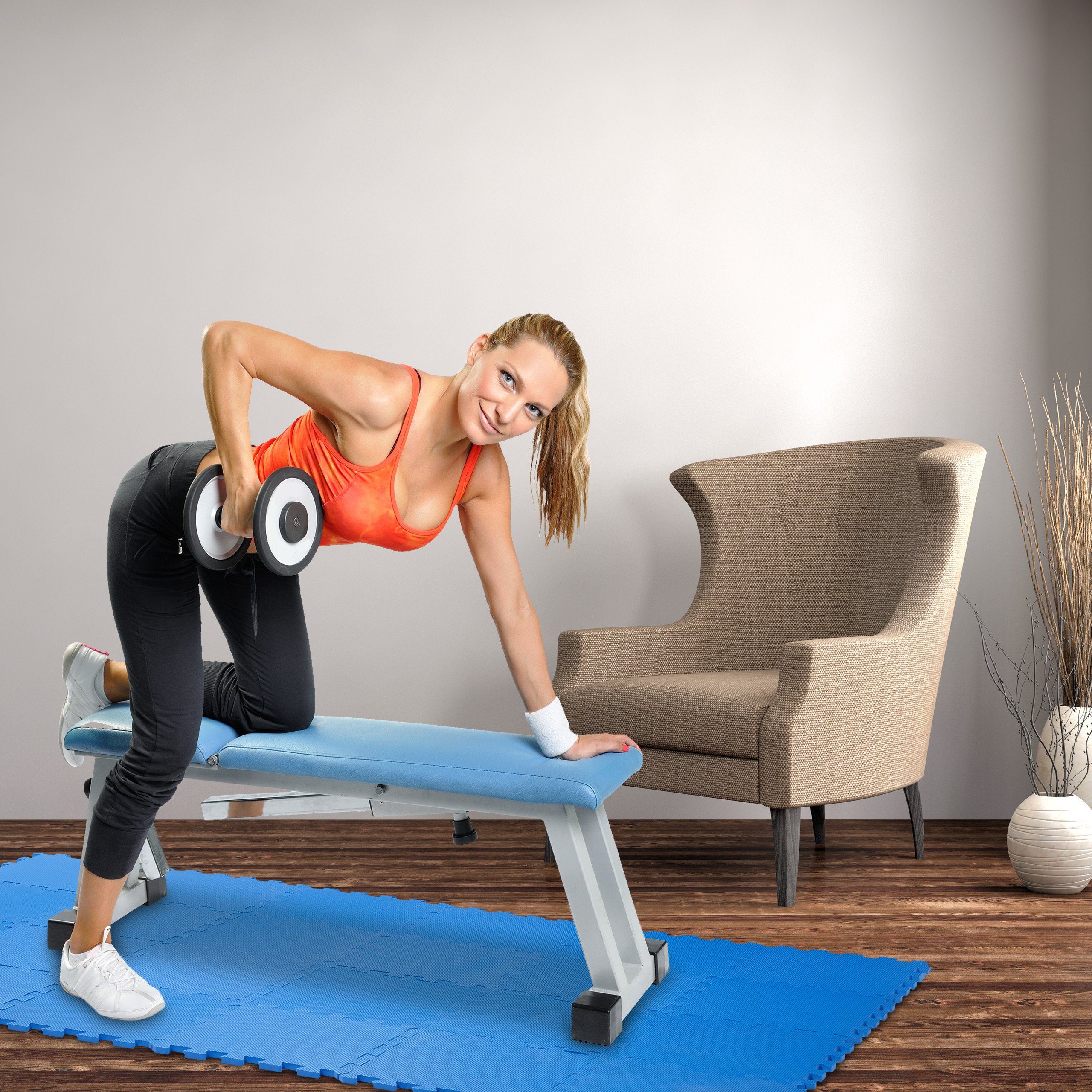 relaxdays Bodenmatte Fitness Bodenmatte 24 Teile