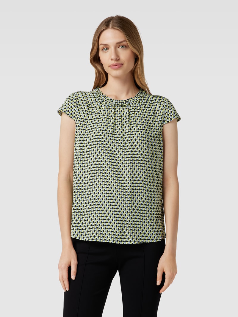 Blusenshirt mit Allover-Muster in schwarz