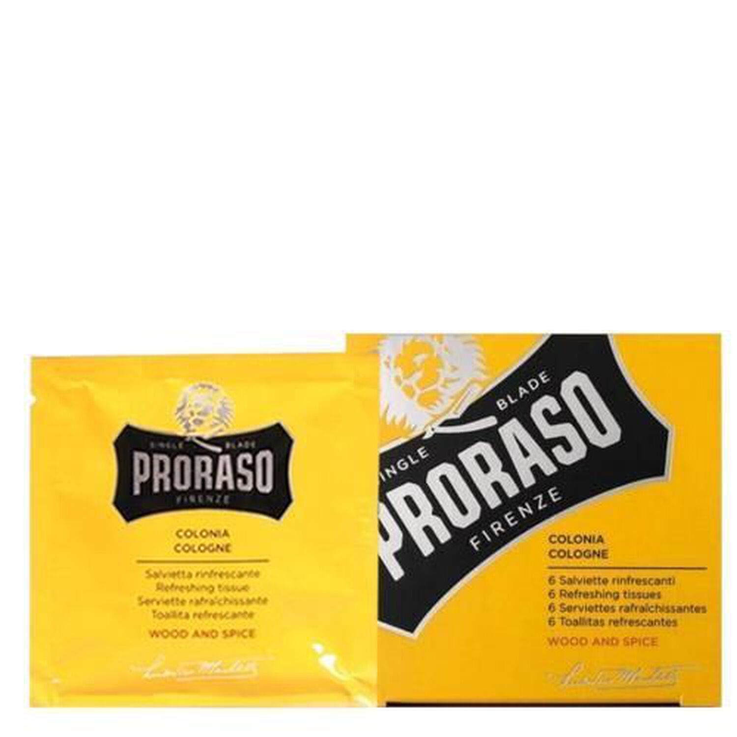 Proraso Wood & Spice Cologne 6 Serviettes Rafraîchissantes