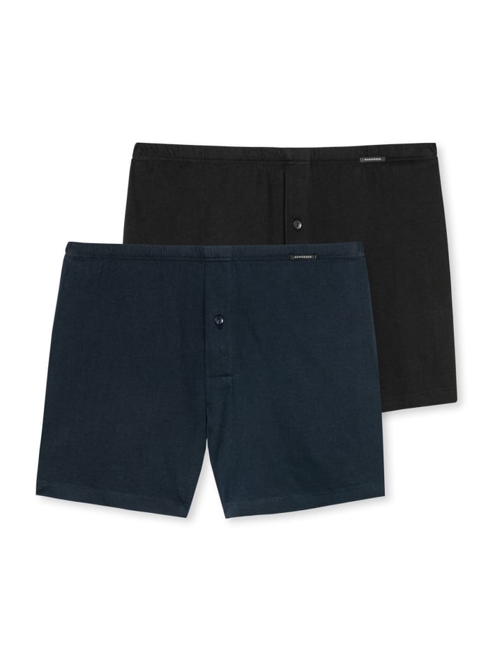Schiesser Boxer Shorts in Schwarz, dunkelblau günstig kaufen