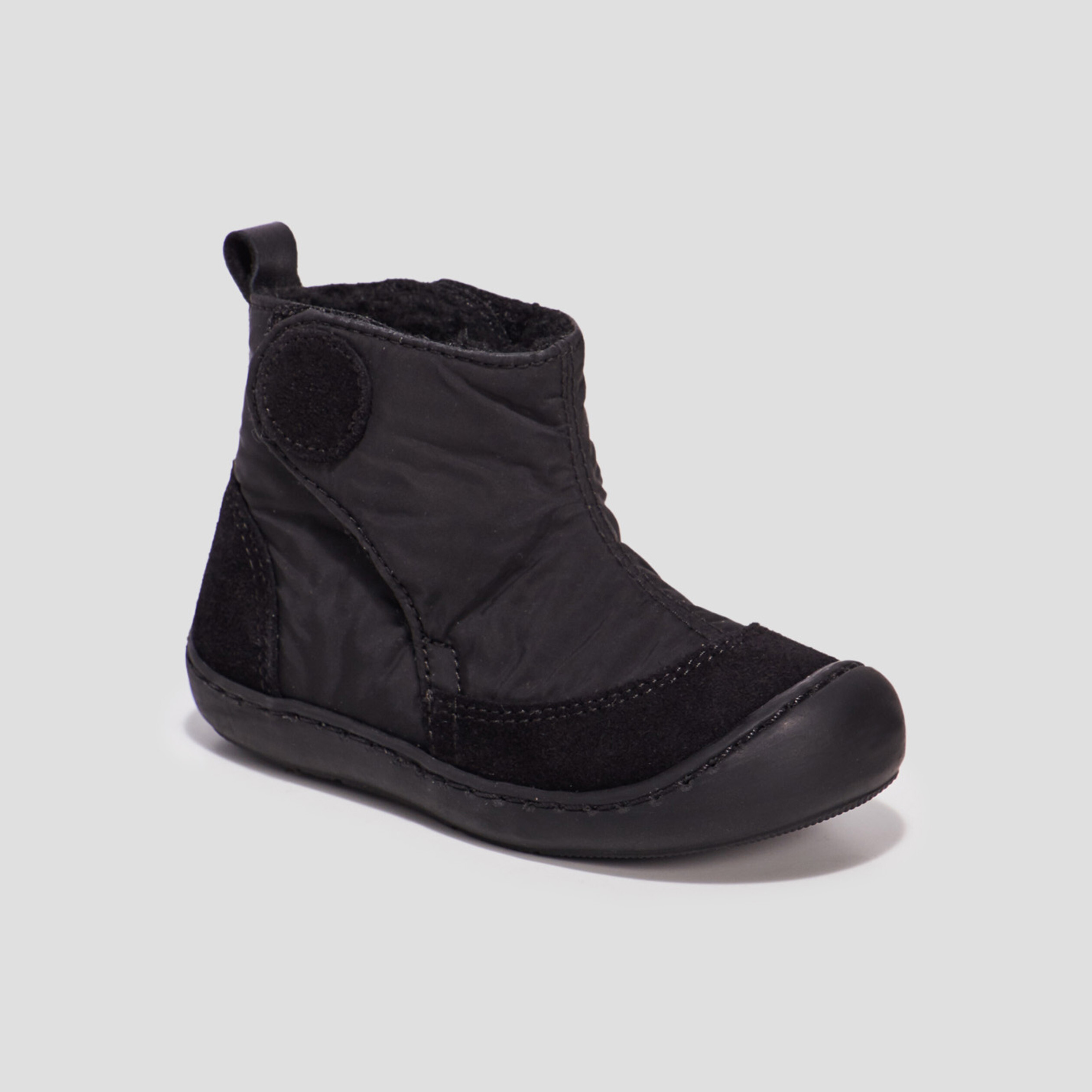 Bottines à scratchs en cuir noir bébé garçon | La Halle