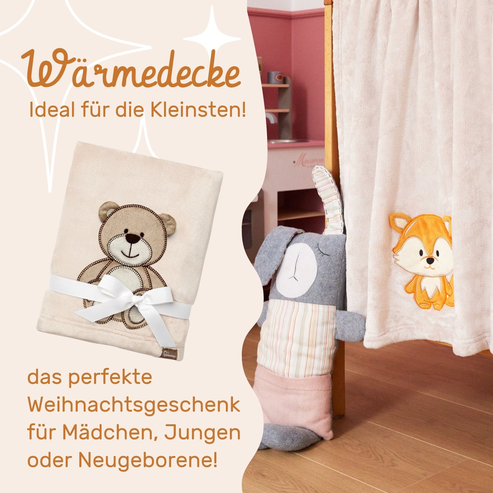 Wohndecke Warme Kuscheldecke Babydecke Blanket Baby Geschenk BE20-168, Be Mammy