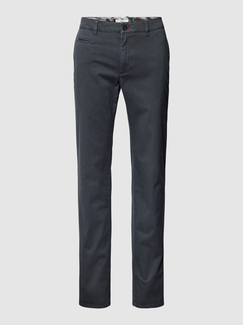 Hose mit Webmuster Modell 'Fabio' in marineblau