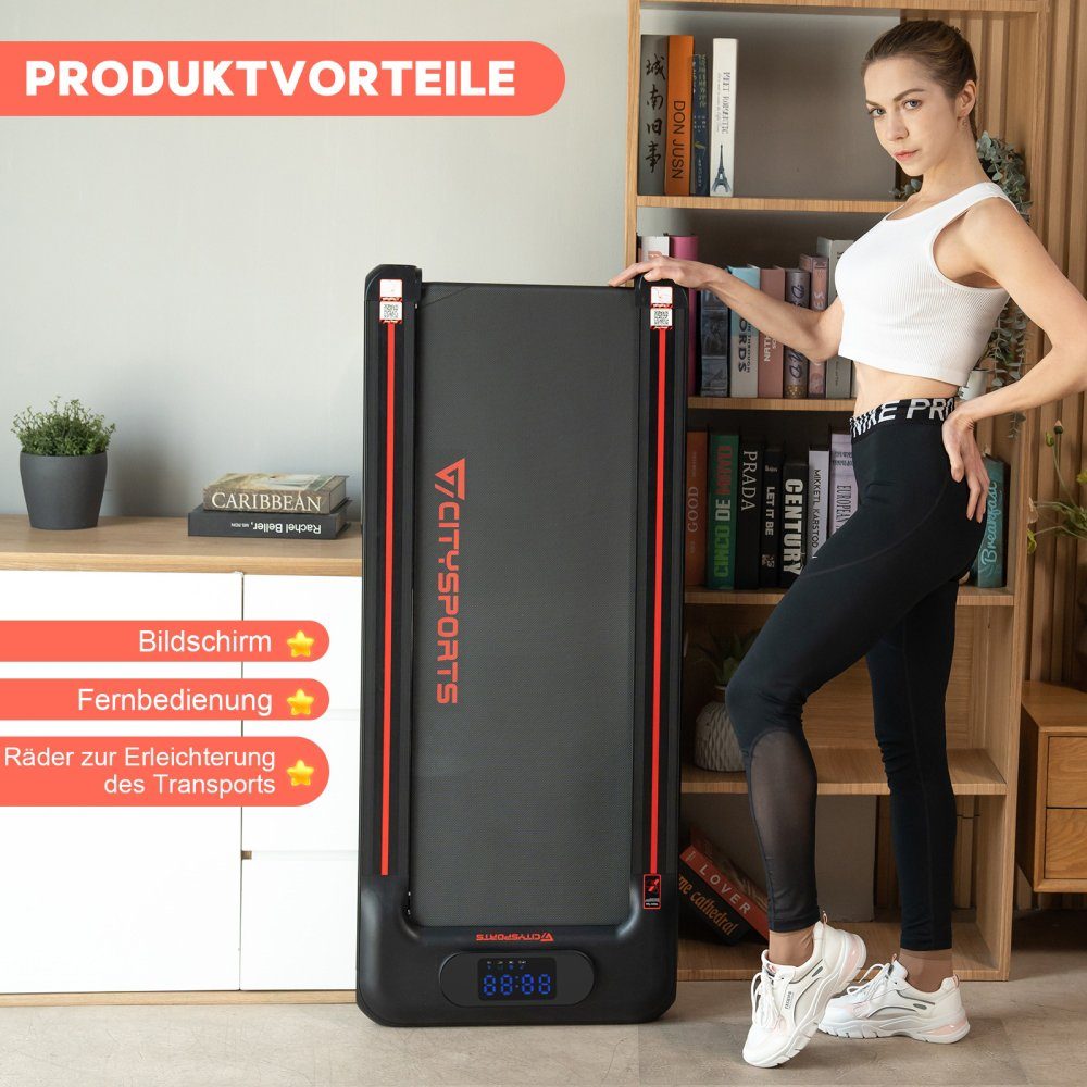 CITYSPORTS Laufband WP8, Laufbander für Zuhause 1-6km/h mit APP Schrittzähler