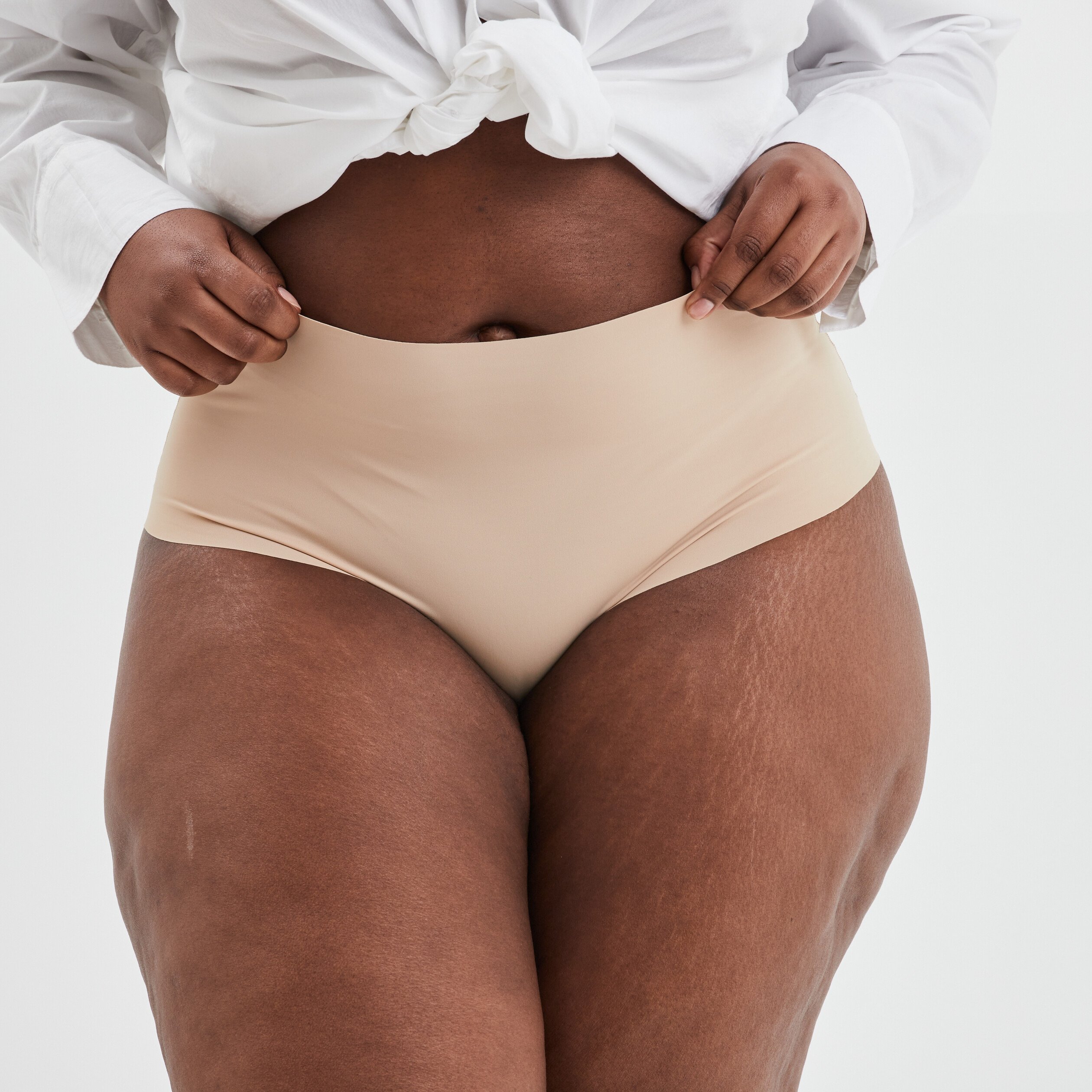 Culotte haute microfibre Modavista sable femme grande taille | La Halle