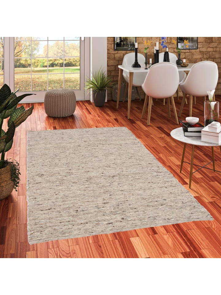 Pergamon Natur Teppich Wolle Alaska Meliert in Braun günstig kaufen