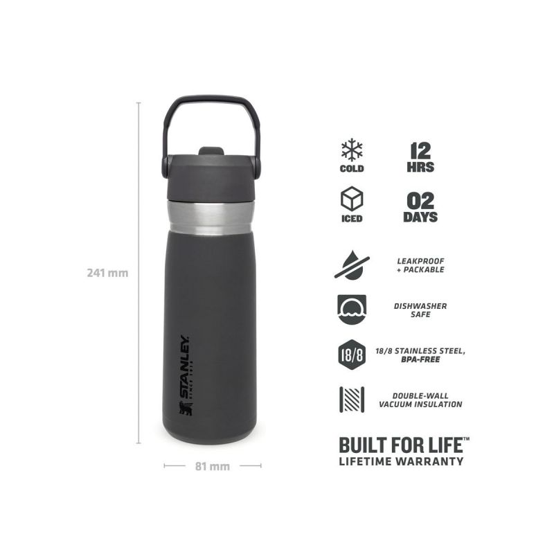 Thermoflasche Stanley, Go Iceflow Flip Straw Water Bottle 22oz \/ 650ml  Charcoal