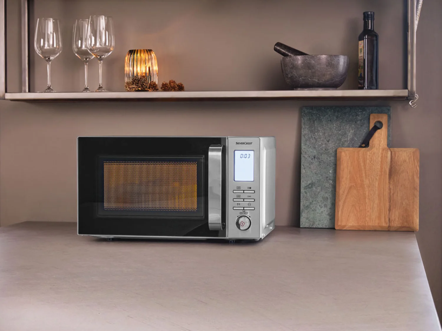 SILVERCREST® KITCHEN TOOLS Microwave digital »SMW 800 F2«, silver