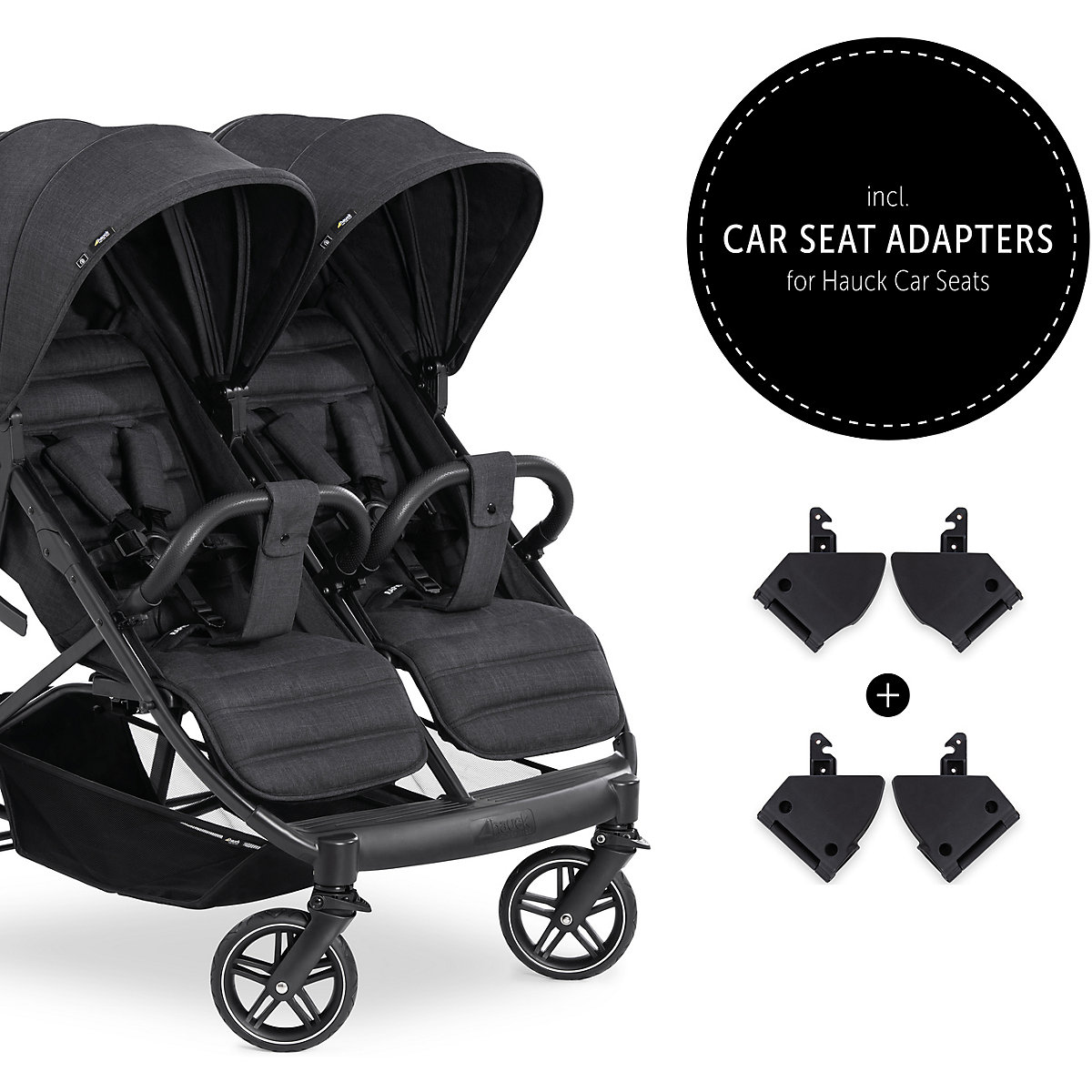 Geschwisterwagen Uptown Duo, Melange Black