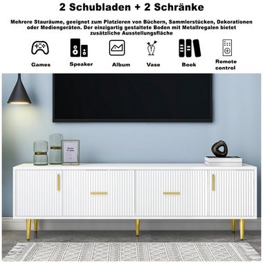 BlingBin TV-Schrank TV-Ständer Lowboard (1-St., 2 Türen, 2 Schubladen, für 70-Zoll-TV) leise Scharniere, 170 cm langer