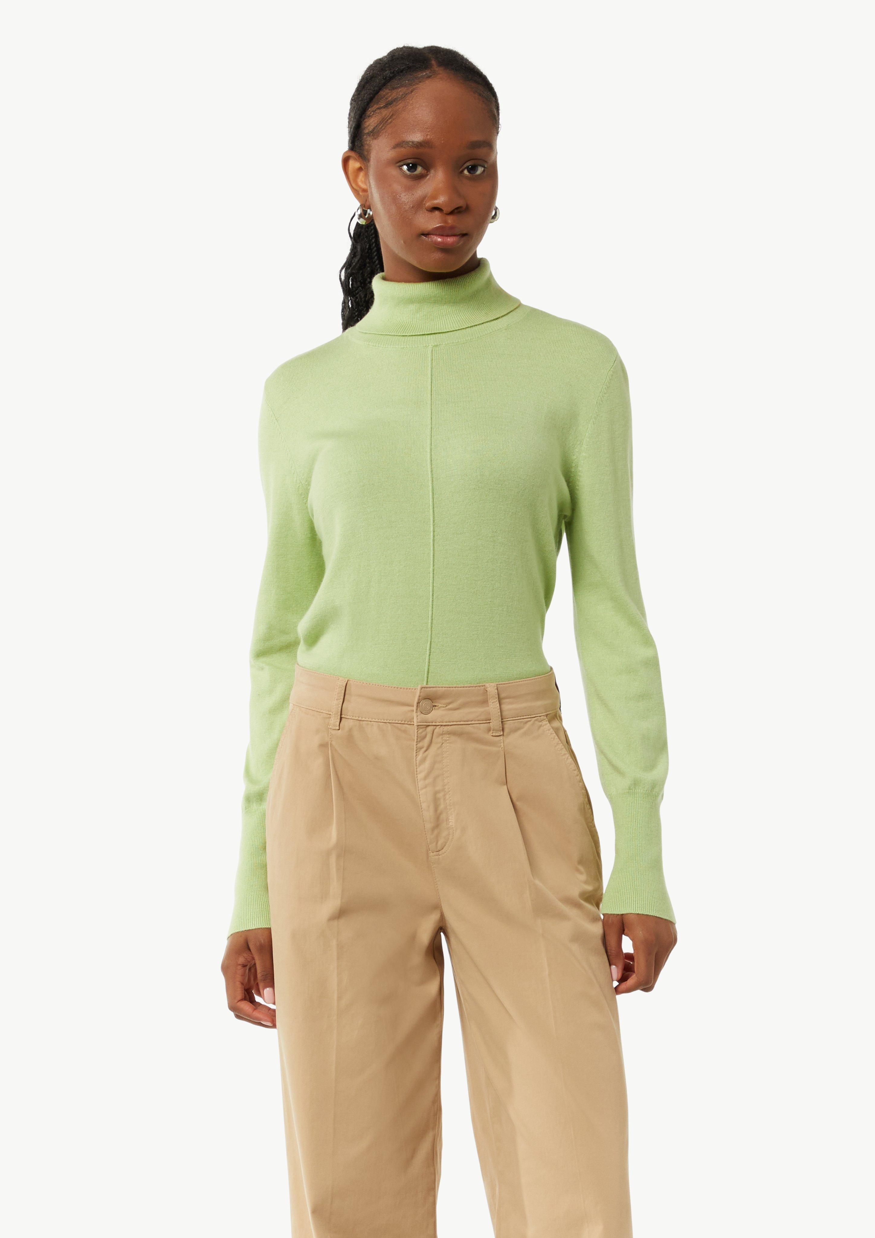 Rollkragenpullover aus Viskosemix - kiwigrün
