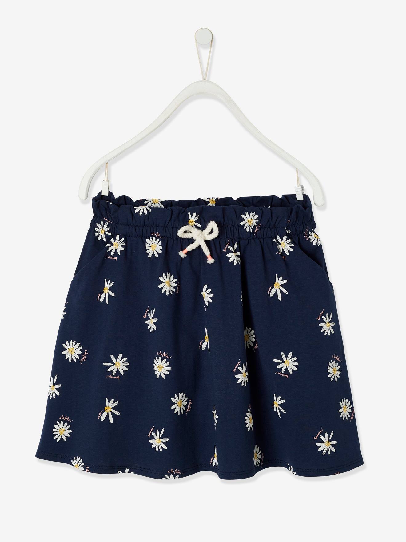 Jupe tournante imprimée Basics fille rose poudré