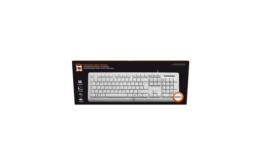 Müller kabelgebundene Tastatur, QWERTZ (DE/AT), weiß