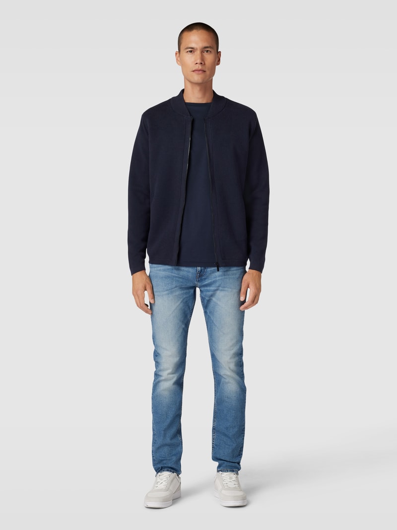 Sweatjacke aus reiner Baumwolle in marineblau