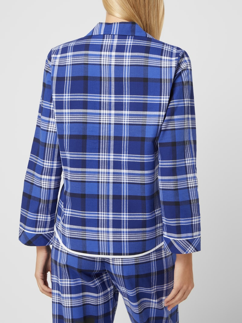 Pyjama-Oberteil aus Baumwolle Modell 'Riley' in marineblau