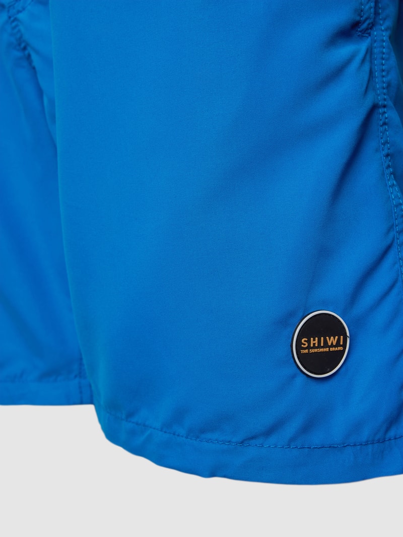 Badehose mit Label-Detail in royalblau