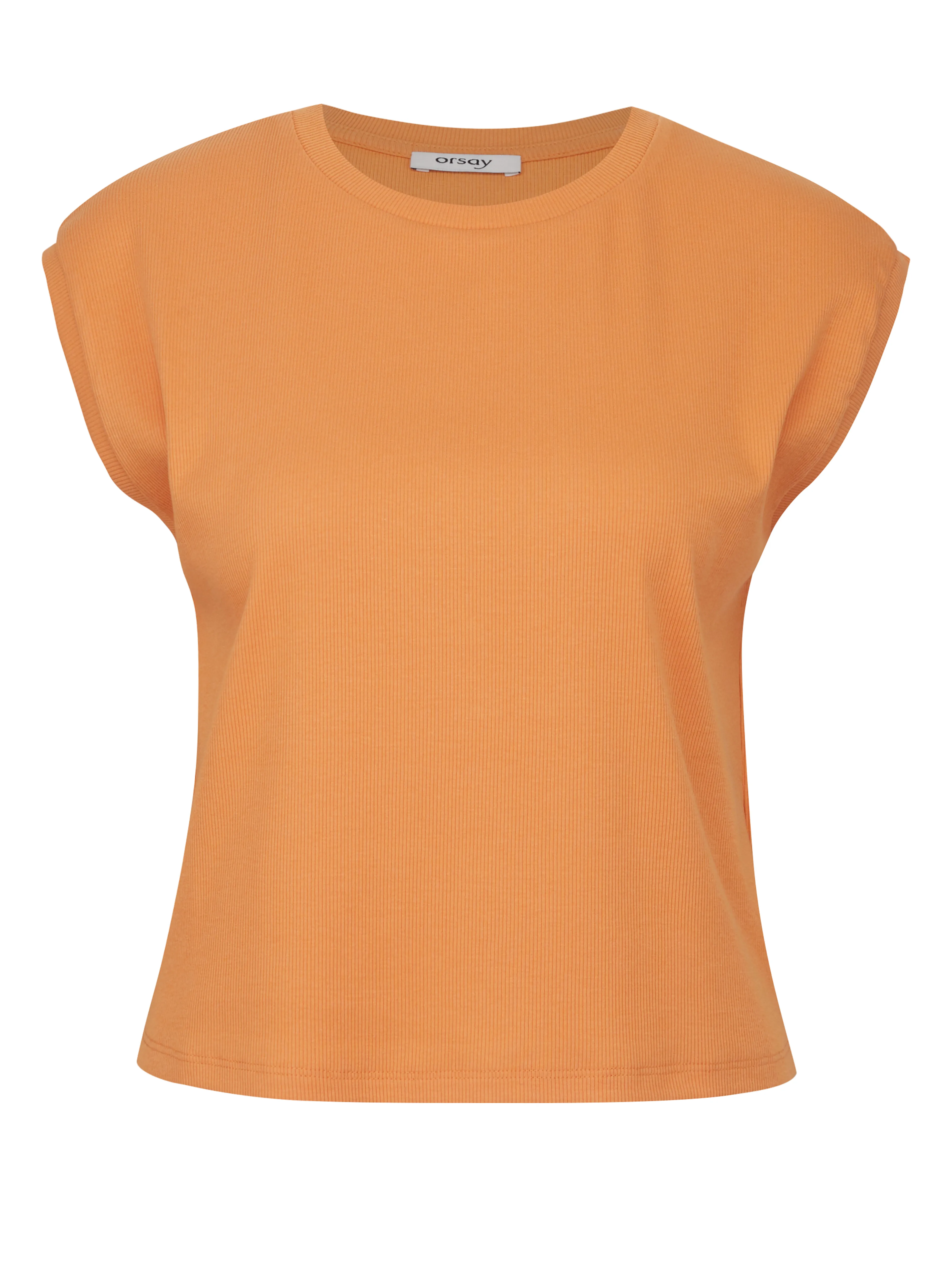 Orangefarbenes Damen Crop-T-Shirt für mit kurzen Ärmeln ORSAY