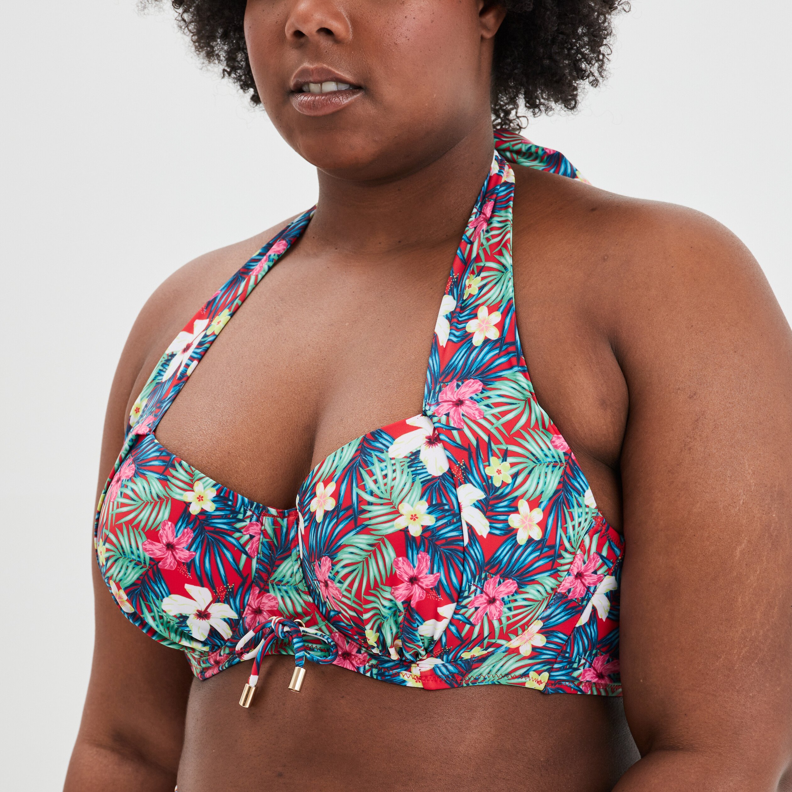 Haut de maillot de bain emboîtant rouge femme grande taille | La Halle