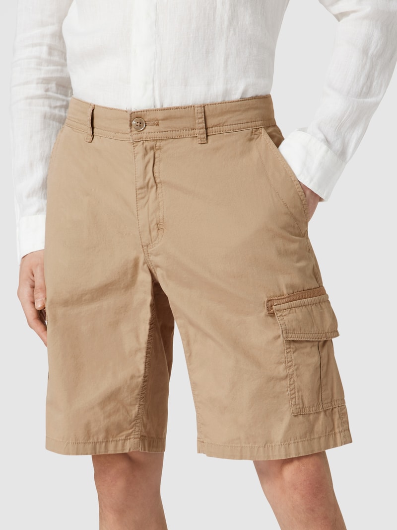 Slim Fit Cargo-Shorts mit Label-Stitching in beige