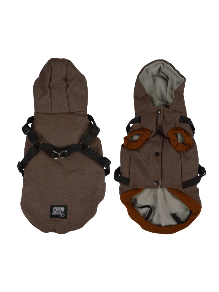 dynamic24 Hunde Mantel m. Gurt Winterjacke Hundemantel in Braun günstig kaufen 40