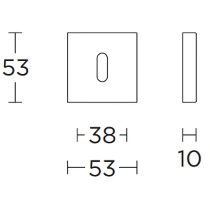 Formani 1501N060IMXX0 BASICS BSQN53 quadratischer Schlüsselanhänger PVD mattgold