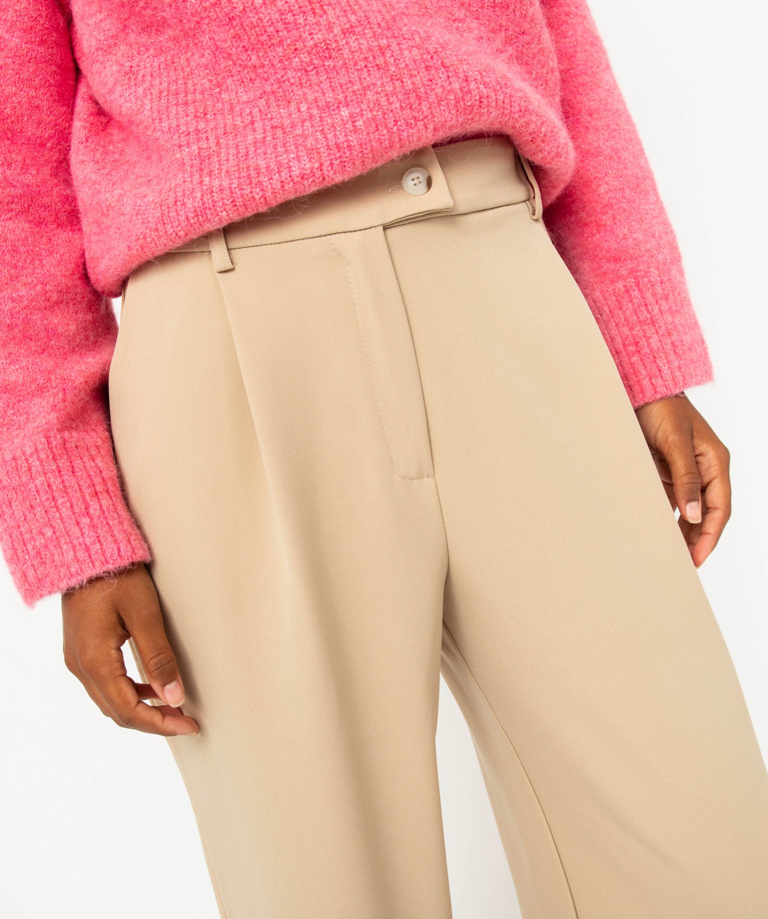 Pantalon très large et fluide femme - Gémo x Melissaallbb beige | GEMO