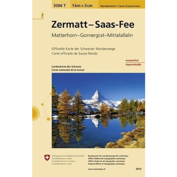 Swisstopo 1 : 33 333 Zermatt - Saas Fee - Wanderkarte