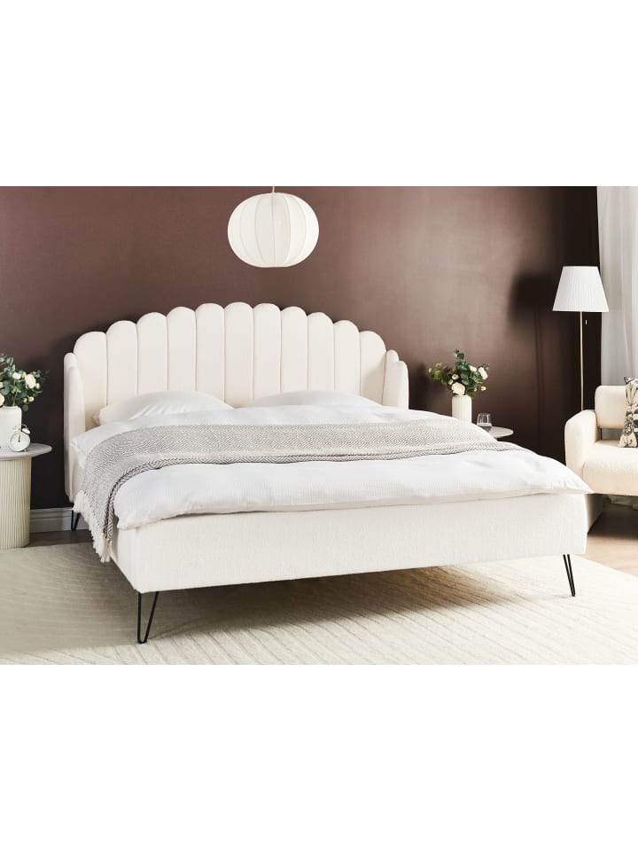 Beliani Doppelbett AMBILLOU in Weiß/Schwarz - (W) 197 x (H) 126 x (L) 214 cm günstig kaufen onesize