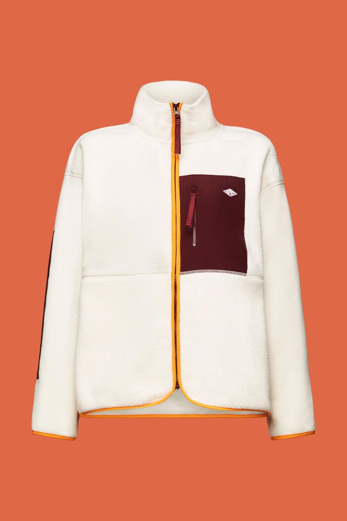 Fleecejacke im Colorblock-Design