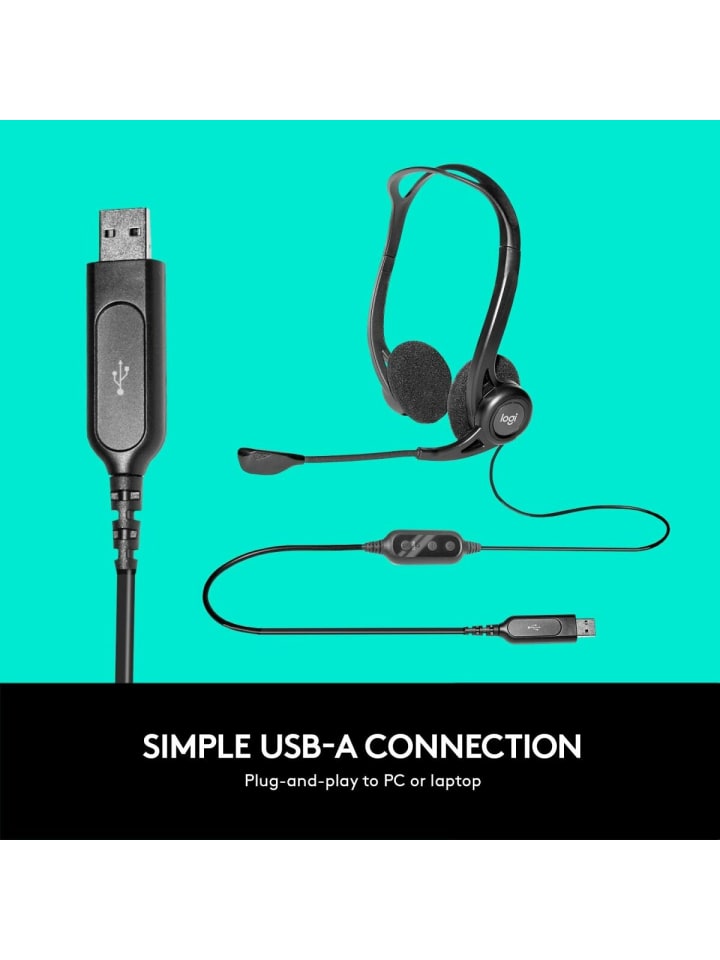 Logitech H960 Headset – Komfortable Kopfhörer mit Mikrofon für Büro in Schwarz günstig kaufen onesize