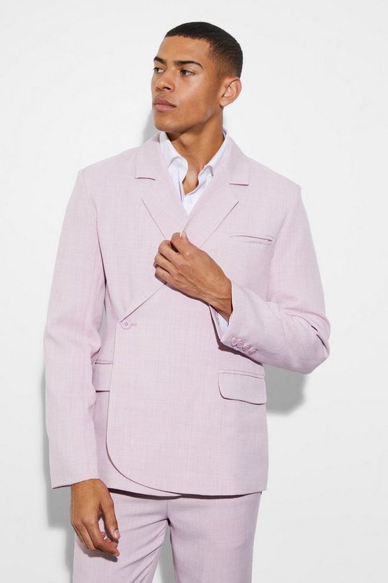 Einreihige Slim-Fit Wickel-Anzugjacke