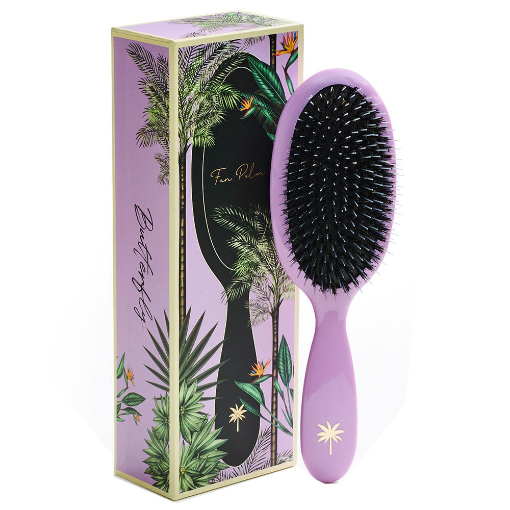 Fan Palm Boar- & Nylon Brush Butterfly - Medium