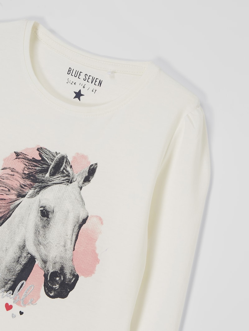 Longsleeve mit Print in offwhite