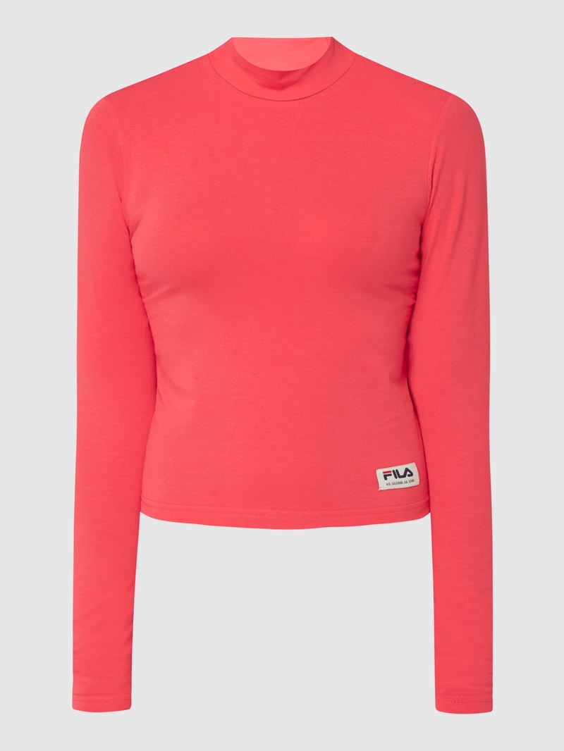 Longsleeve mit Logo-Detail Modell 'Tarsia' in rot