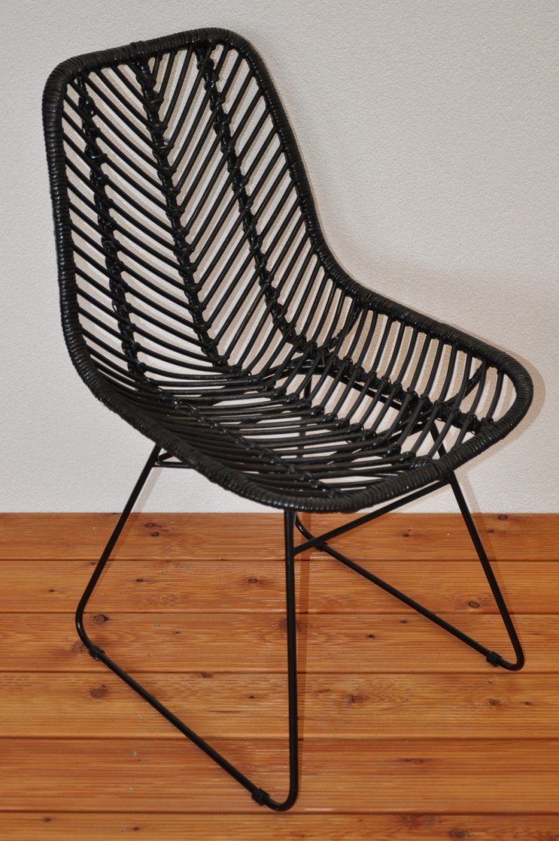 Rattani Rattanstuhl Rattanstuhl, Rattansessel Porches Fb. anthrazit Rattan + Metall
