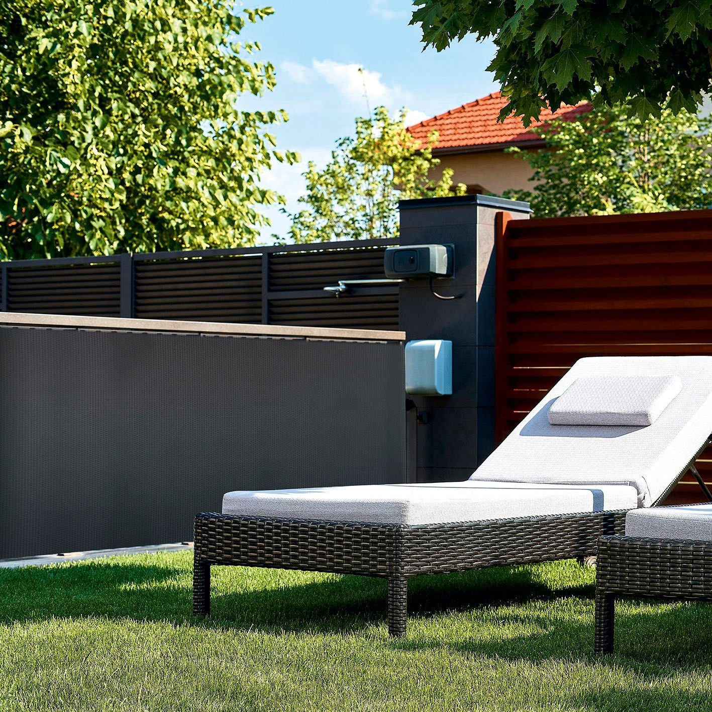 Hoberg Balkonsichtschutz Polyrattan Sichtschutz Anthrazit