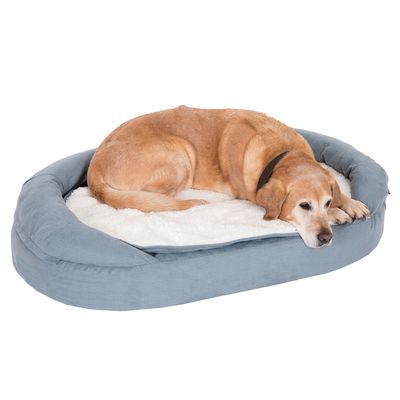 Hundebett Memory oval, grau-blau