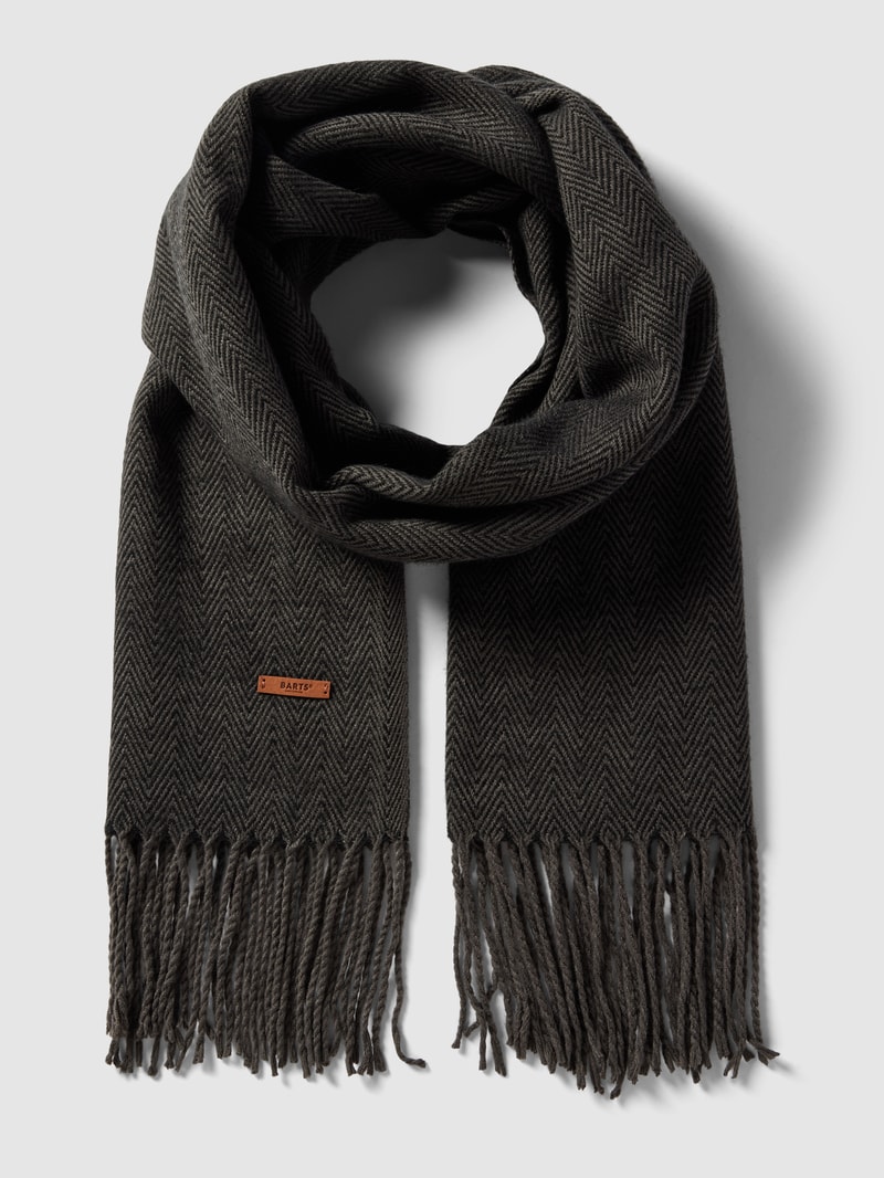 Schal mit Label-Detail Modell 'SOHO' in schwarz