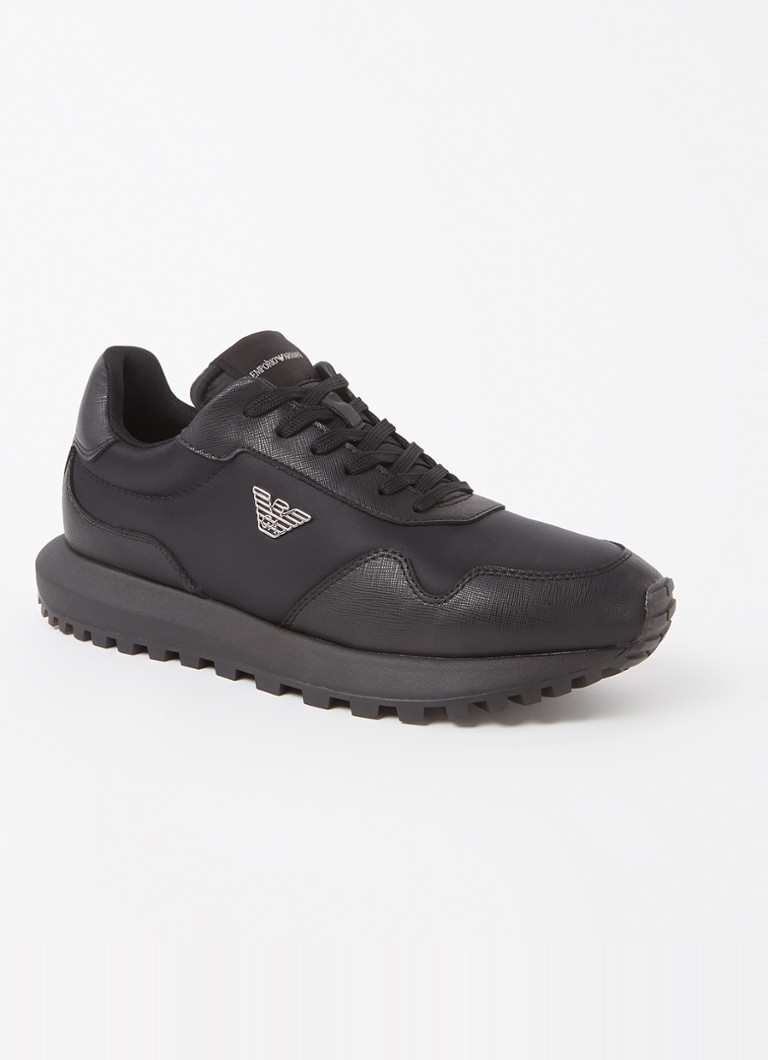 Sneakers Emporio Armani con dettagli in pelle di vitello e logo