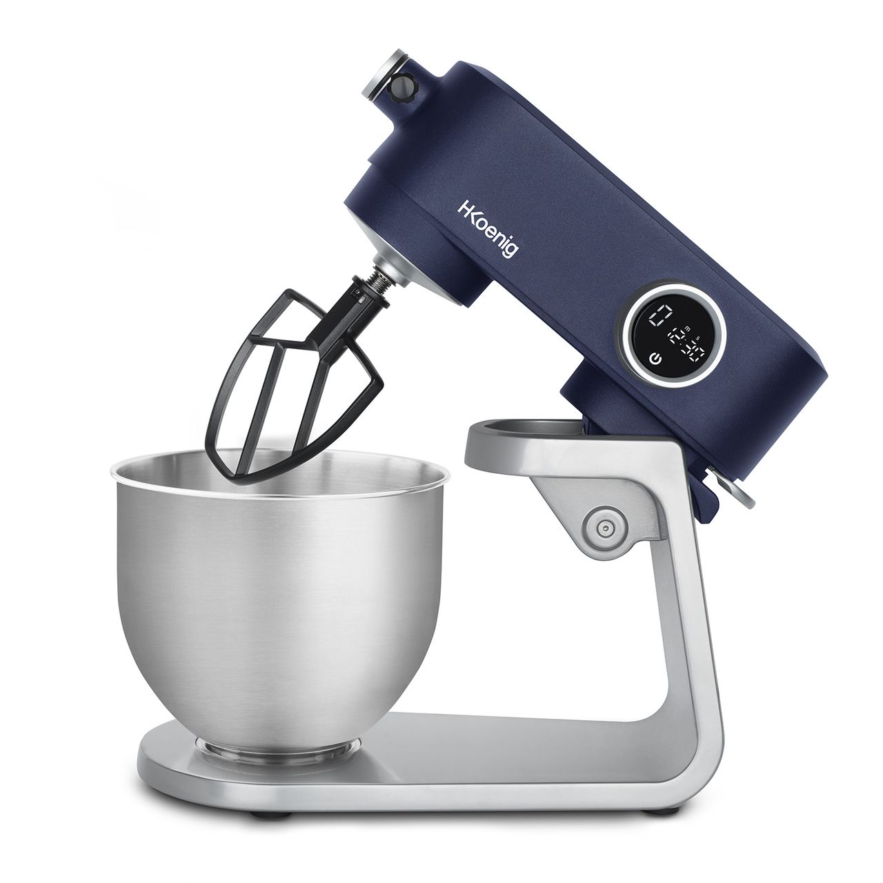 H.Koenig KM126 Küchenmaschine, professionell, multifunktionell, 5 l, Edelstahl, Mattblau, leistungsstark, 800 W, 8 Geschwindigkeitsstufen