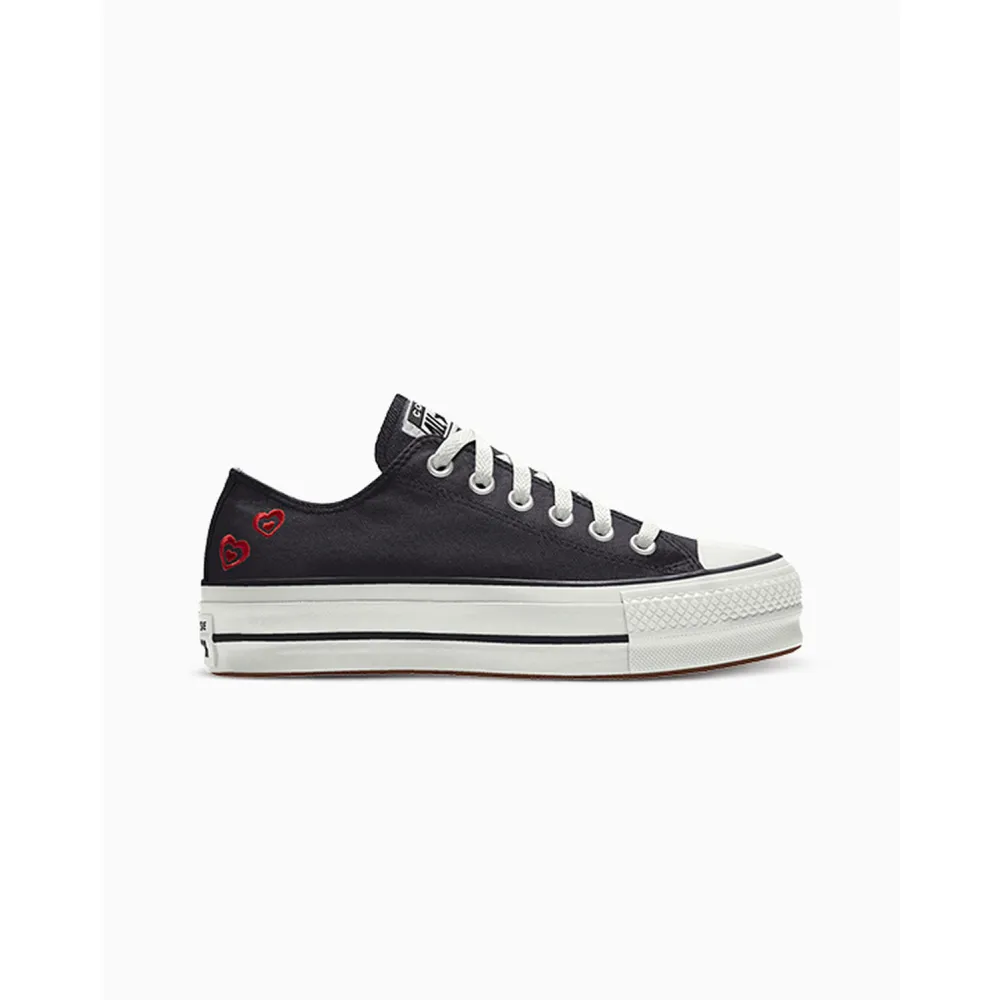 Converse Custom Chuck Taylor All Star Lift Platform Embroidery By You A03767CSP24_BLACK_HEARTS_V / schwarz