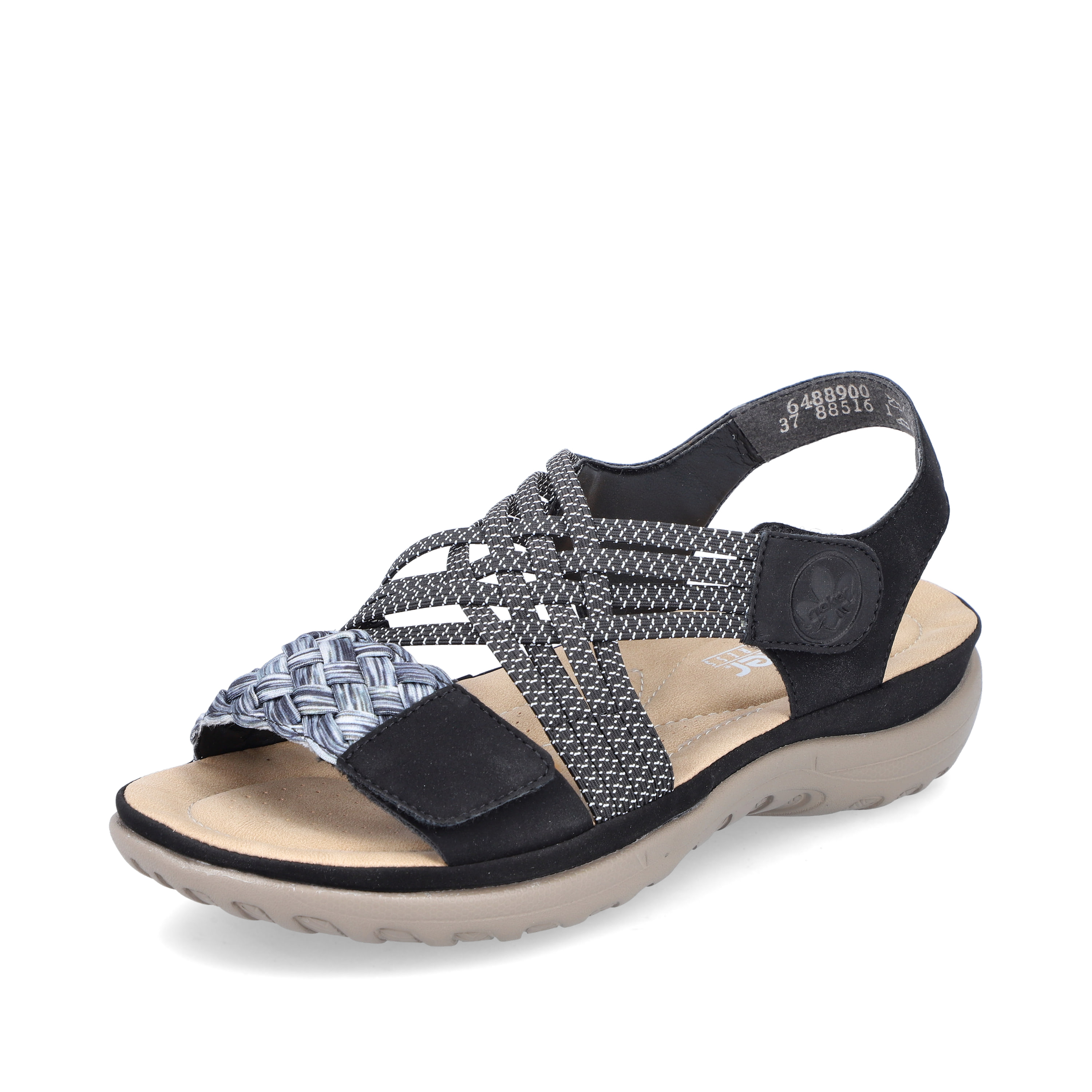 Rieker Damen Riemchensandalen nachtschwarz