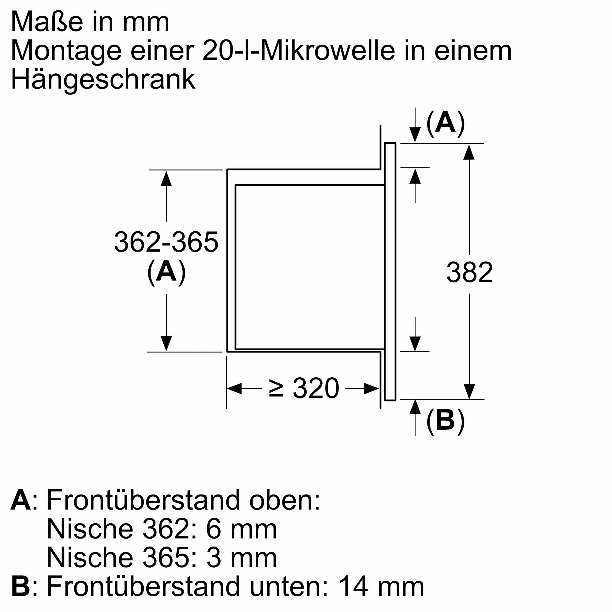 Constructa Einbau-Mikrowelle CC1P91255, Mikrowelle, 20 l