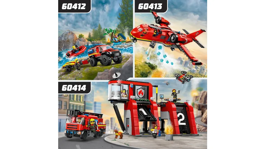 LEGO City 60414 Feuerwehrstation mit Drehleiterfahrzeug