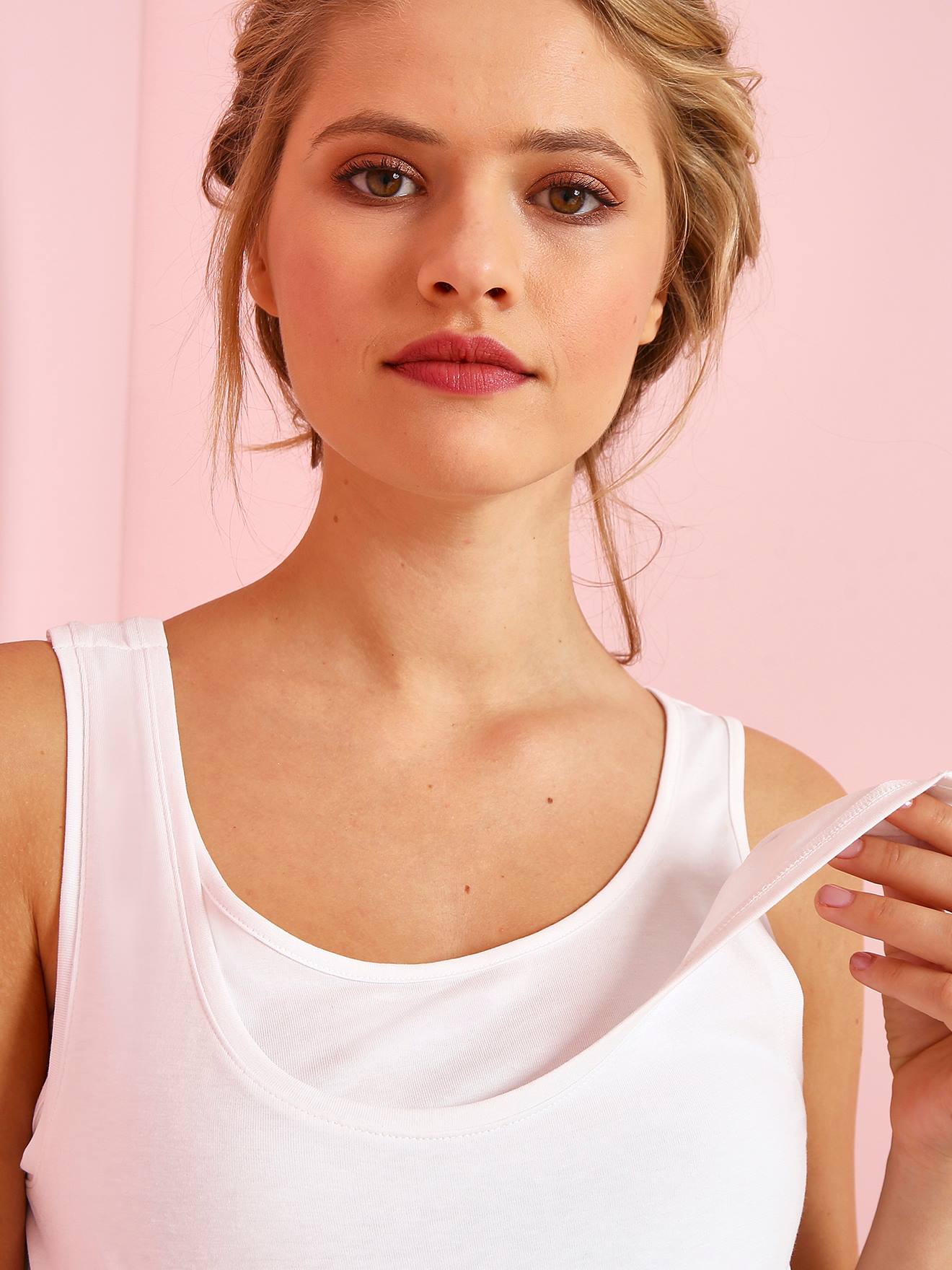 Lot de 2 débardeurs grossesse et allaitement lot rouge et gris