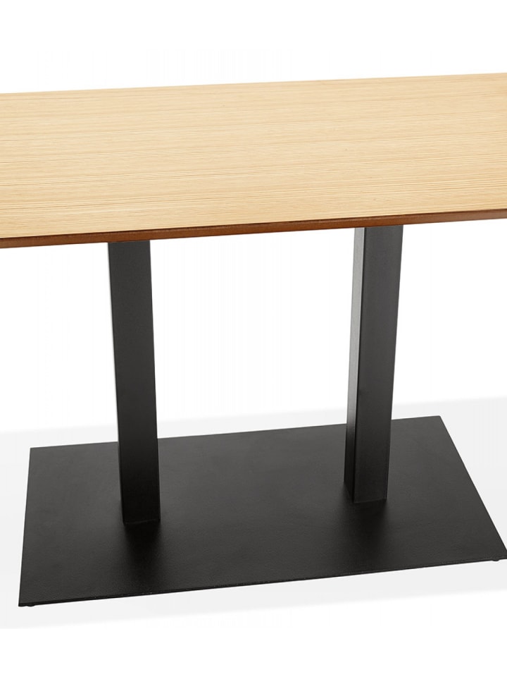 KADIMA DESIGN Esstisch Eichenfinish MDF mit Metallgestell | Designertisch Zumba in Beige günstig kaufen