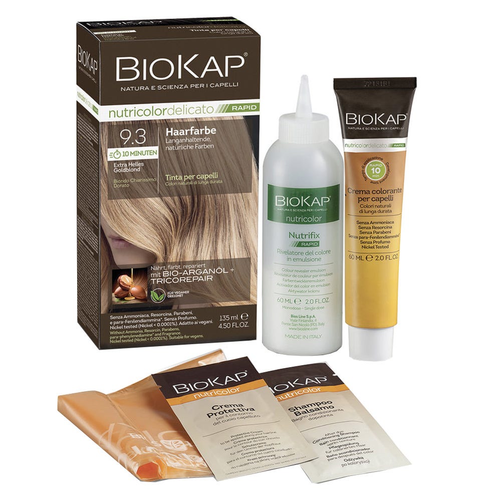 BIOKAP Haarfarbe Nutricolor Delicato Rapid Extra helles Goldblond 9.3 135 ml